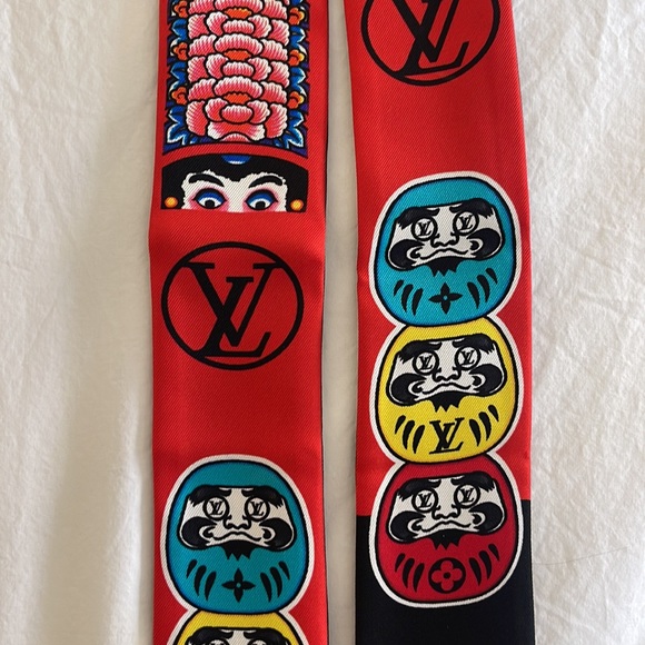 LOUIS VUITTON Kansai Yamamoto Daruma Kabuki Monogram Scarf Twilly - Picture 6 of 9